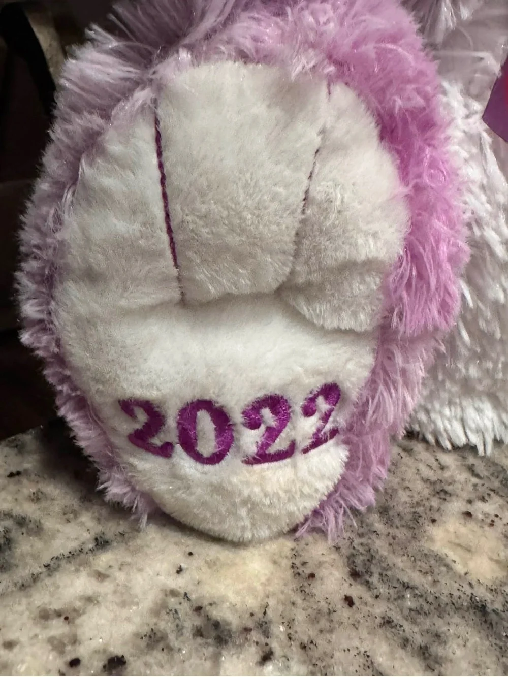 2022 Purple Bunny Plush Stuffed Animal - Purple & White